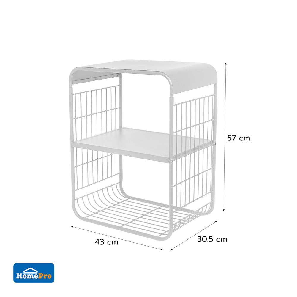 ชั้นวางของ 2 ชั้น STACKO MELLOW 43X30.5X57 ซม. สีขาว