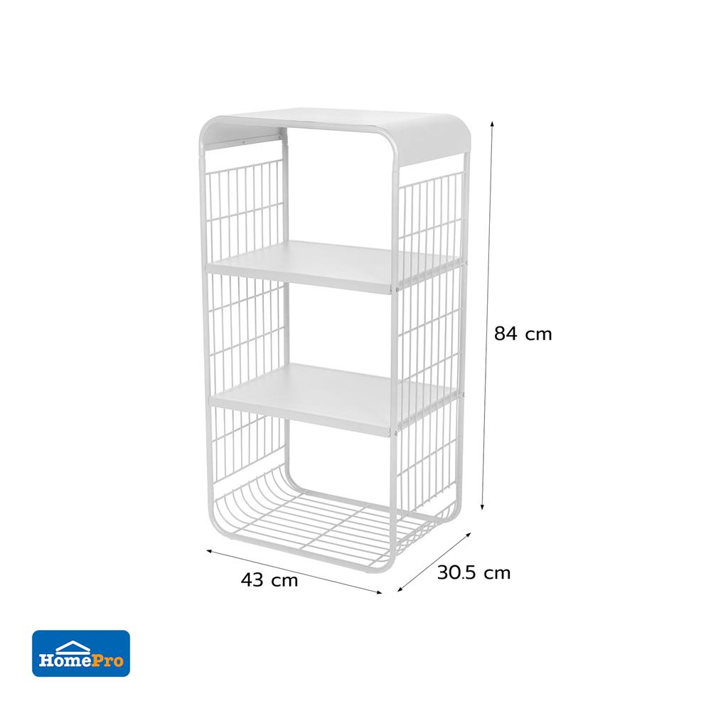 ชั้นวางของ 3 ชั้น STACKO MELLOW 43X30.5X84 ซม. สีขาว