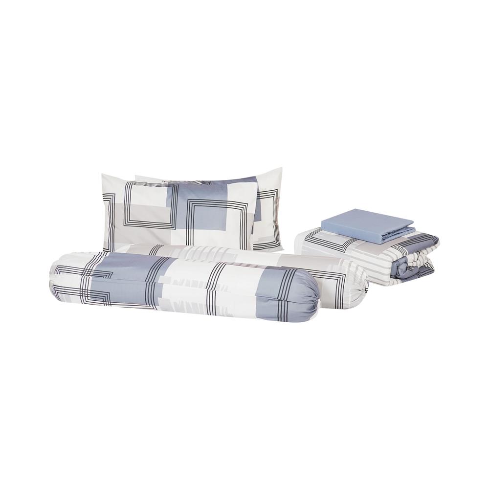 ชุดผ้าปูที่นอน 6 ฟุต (ชุด 6 ชิ้น) HOME LIVING STYLE RECTANGLE สี GREY