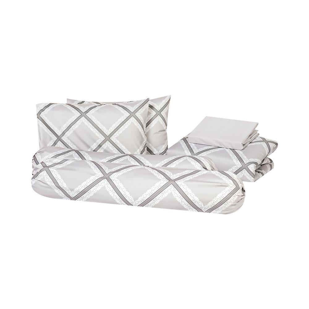 ชุดผ้าปูที่นอน 6 ฟุต (ชุด 6 ชิ้น) HOME LIVING STYLE CLASSIC DIAMOND สี BROWN