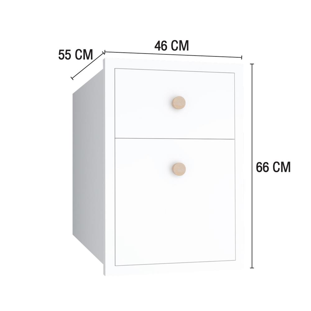 ตู้ลิ้นชัก MJ DOT 46x66 ซม. สี WHITE