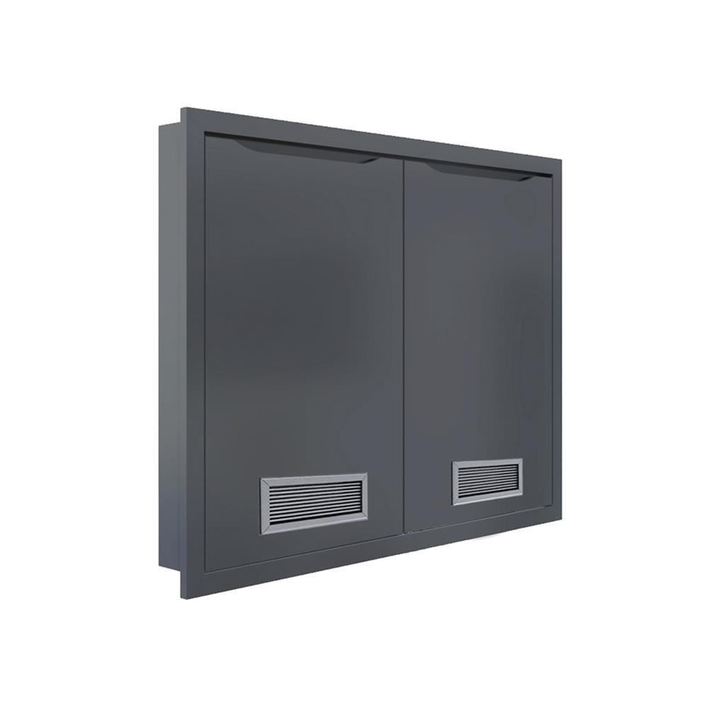 บานซิงค์คู่พร้อมช่องระบายอากาศ MJ ECO 86x66 ซม. สี GREY GRAPHITE