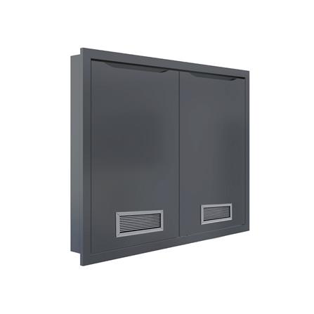 บานซิงค์คู่พร้อมช่องระบายอากาศ MJ ECO 86x66 ซม. สี GREY GRAPHITE_1