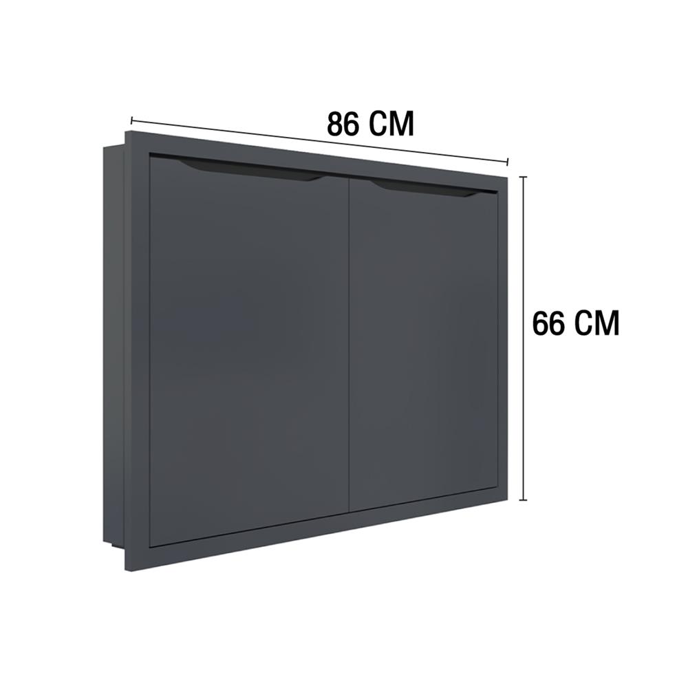 บานซิงค์คู่ MJ ECO 86x66 ซม. สี GREY GRAPHITE