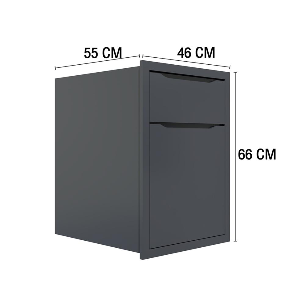 ตู้ลิ้นชัก MJ ECO 46x66 ซม. สี GREY GRAPHITE