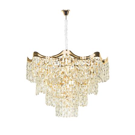 ไฟช่อ L&E CS 01-03121 เหล็ก/แก้ว ทอง/ใส 19 หัว_0