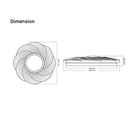 ไฟเพดาน LED SHINING CAMELLIA 15 นิ้ว 36 วัตต์ DAYLIGHT/COOL WHITE/WARM WHITE สีขาว_5