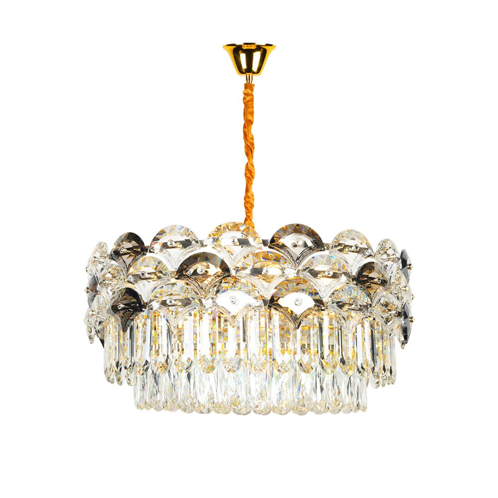 ไฟช่อ LUMAX CS 01-03136 แก้ว/เหล็ก ดำ/ใส/ทอง 10 หัว