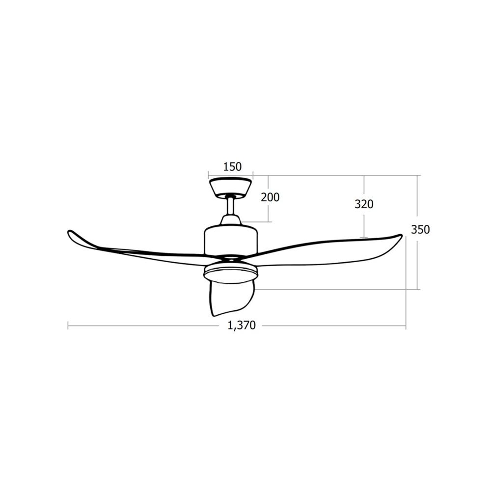 พัดลมไม่มีโคมไฟ MR.KEN 25-01809 54 นิ้ว สีน้ำตาลเข้ม
