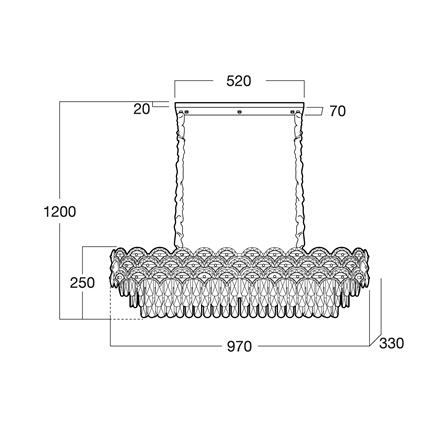 ไฟช่อ LUMAX CS 01-03137 เหล็ก/แก้ว ดำ/ใส/ทอง 18 หัว_3