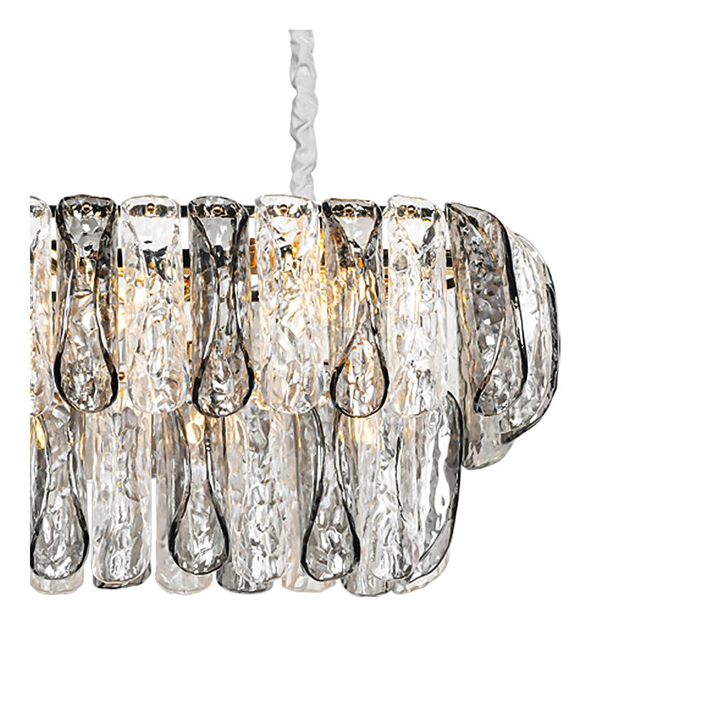 ไฟช่อ L&E CS 01-03118 เหล็ก/แก้ว ดำ/ใส/ทอง 10 หัว