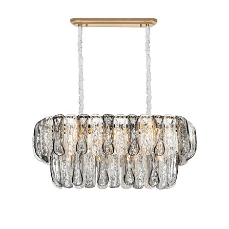 ไฟช่อ L&E CS 01-03118 เหล็ก/แก้ว ดำ/ใส/ทอง 10 หัว_0