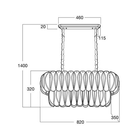 ไฟช่อ L&E CS 01-03118 เหล็ก/แก้ว ดำ/ใส/ทอง 10 หัว_3