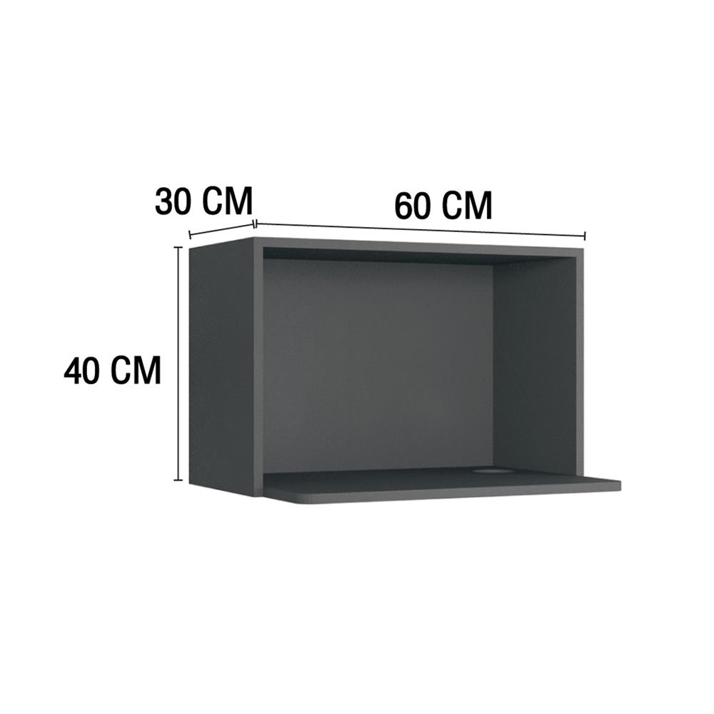 ตู้แขวนไมโครเวฟ MJ ECO 60x40 ซม. สี GREY GRAPHITE