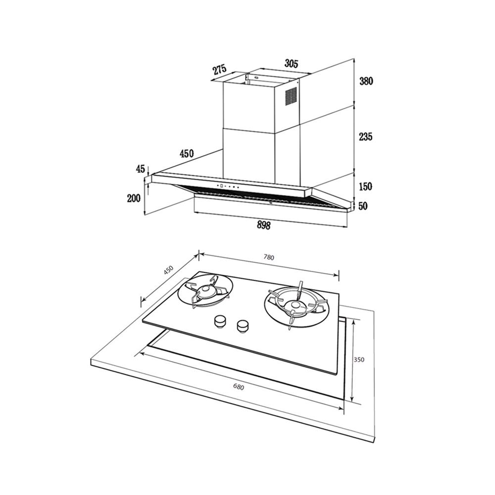 เตาฝัง+เครื่องดูดควัน MEX V7812MHR+K635BFB90