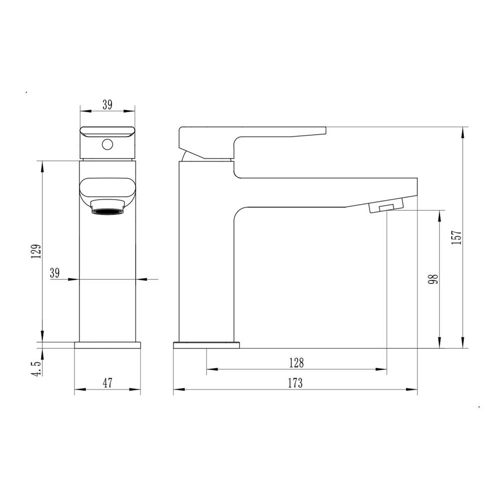 ก๊อกอ่างล้างหน้าผสม RASLAND RA A111-A22-BLK