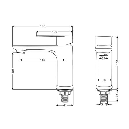 ก๊อกอ่างล้างหน้าเดี่ยว RASLAND RA A121-A444GN_6