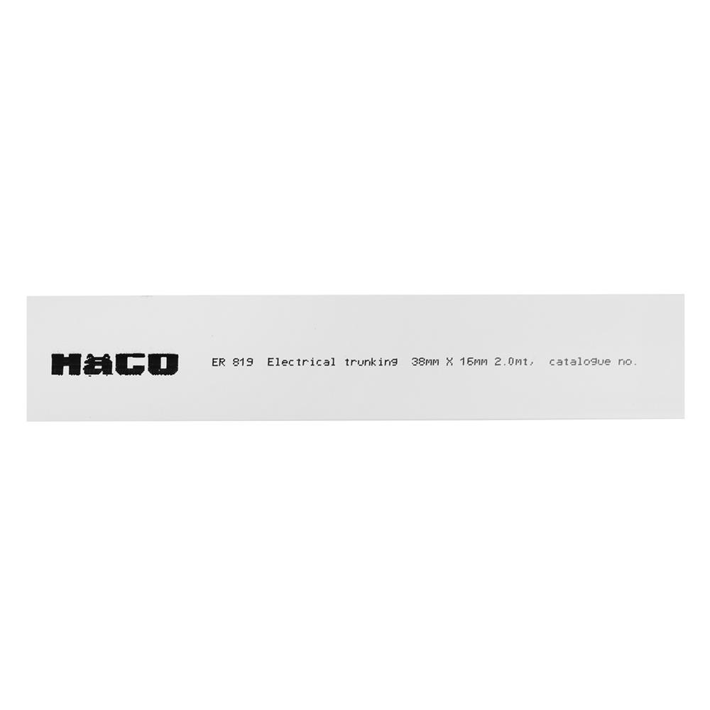 รางเดินสายไฟฟ้า UPVC HACO 38X16 มม. 2 ม. สีขาว