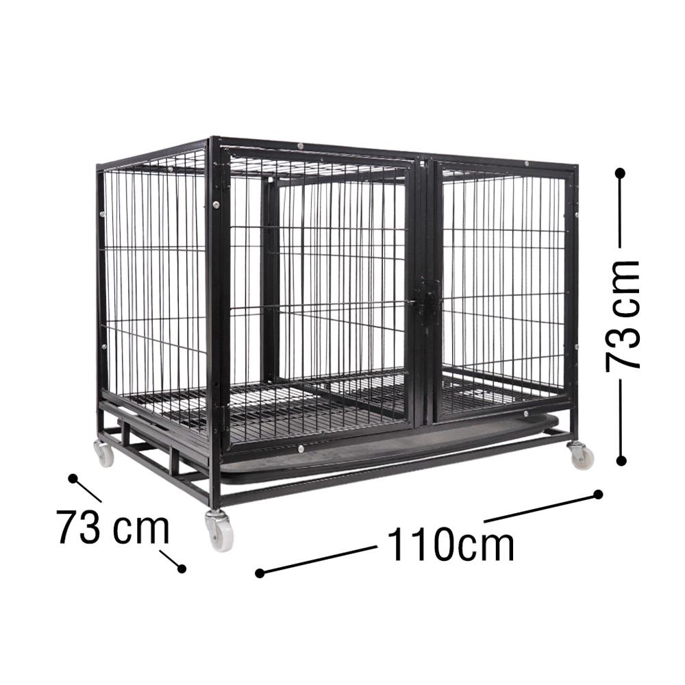 กรงสุนัขแยกห้อง PETUS 110X73X73 ซม. สีดำ