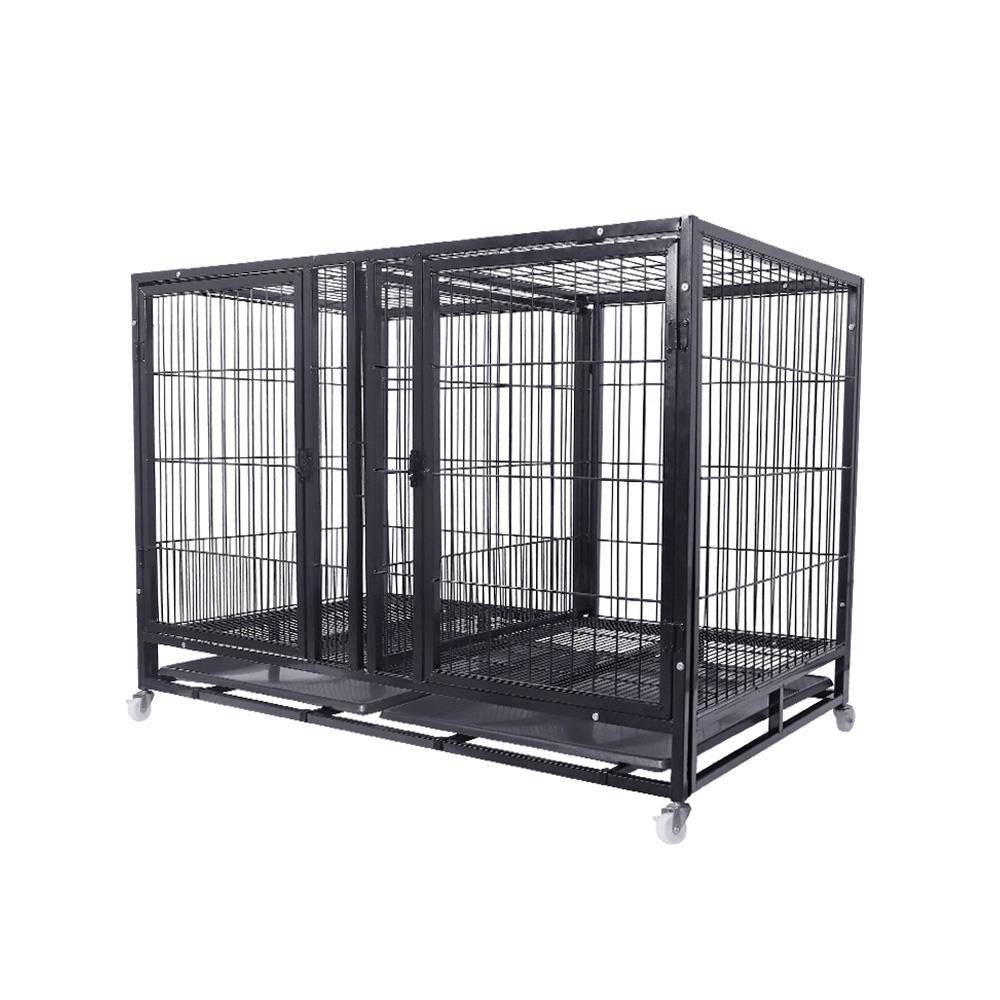 กรงสุนัขแยกห้อง PETUS 125X80X92 ซม. สีดำ