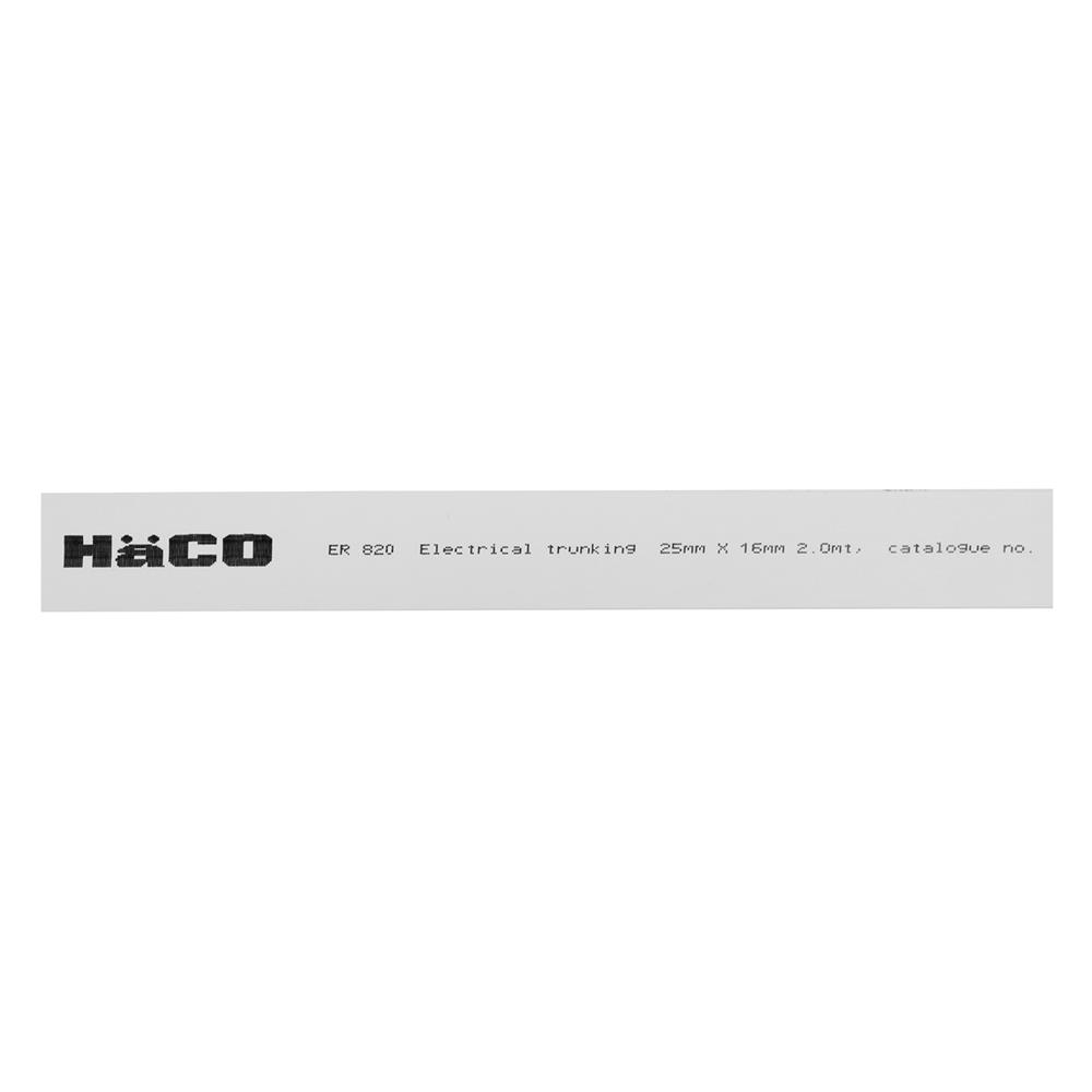 รางเดินสายไฟฟ้า UPVC HACO 25X16 มม. 2 ม. สีขาว