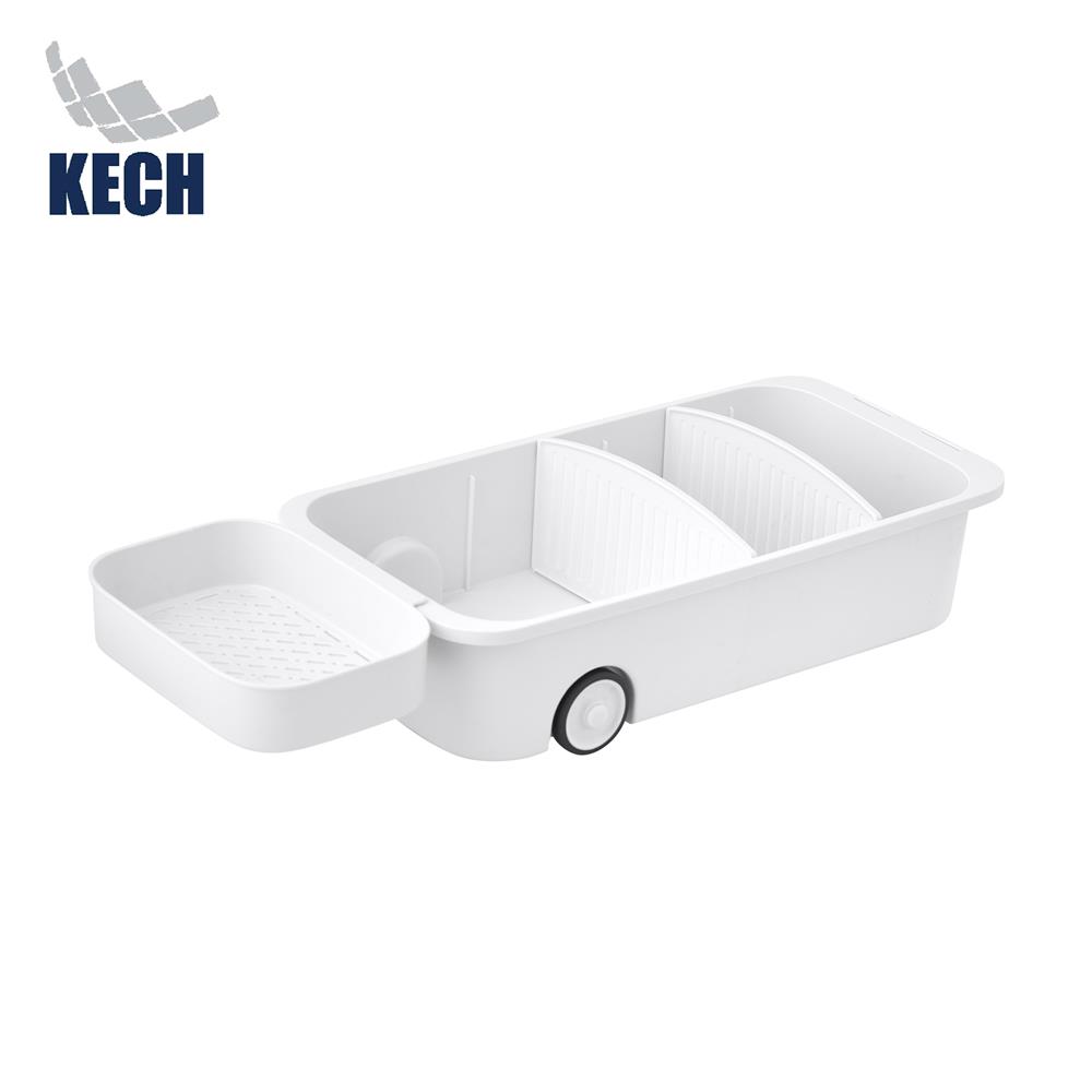 กล่องเก็บของมีล้อ KECH 42X20.5X9.5 ซม. สีขาว