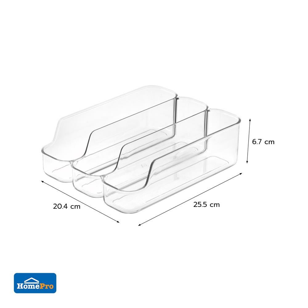 กล่องเก็บของแบ่งช่อง 3 ช่อง KECH FROSTY สีใส