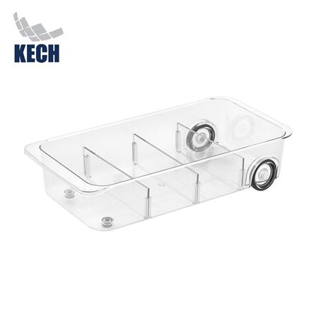 กล่องเก็บของมีล้อ KECH 39X19.5X8.5 ซม. สีใส_0