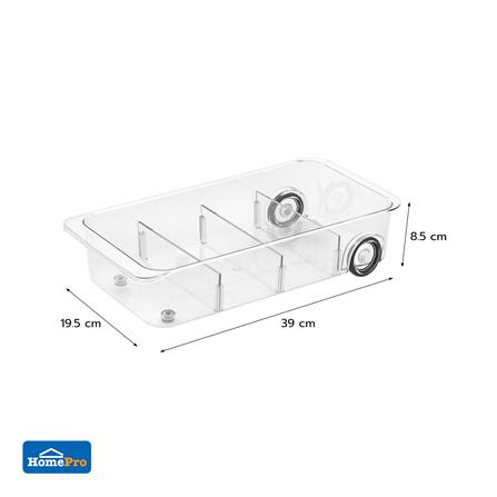 กล่องเก็บของมีล้อ KECH 39X19.5X8.5 ซม. สีใส_7