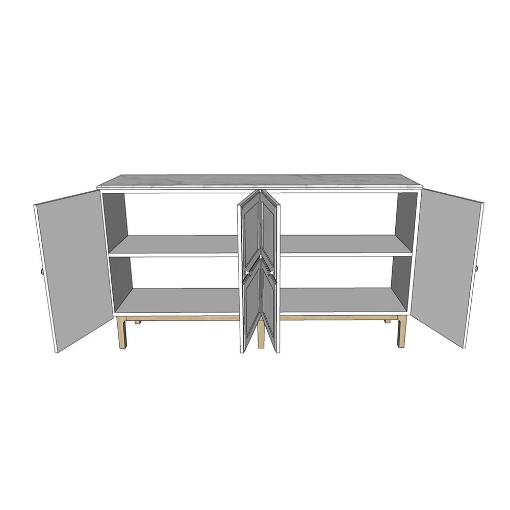 ตู้เตี้ย 4 บานเปิด WHOOP MAURO 160 ซม. สีขาว