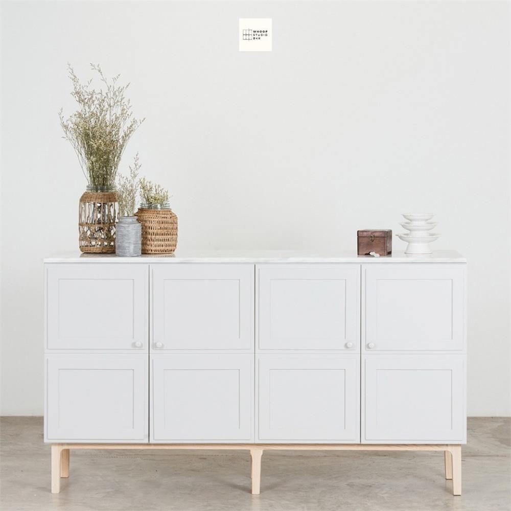 ตู้เตี้ย 4 บานเปิด WHOOP MAURO 160 ซม. สีขาว