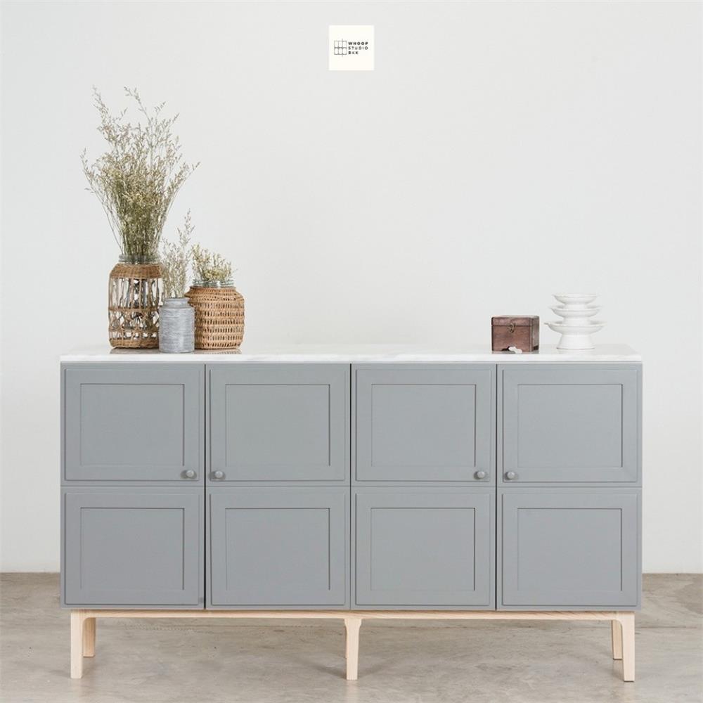 ตู้เตี้ย 4 บานเปิด WHOOP MAURO 160 ซม. สี MIST GREY