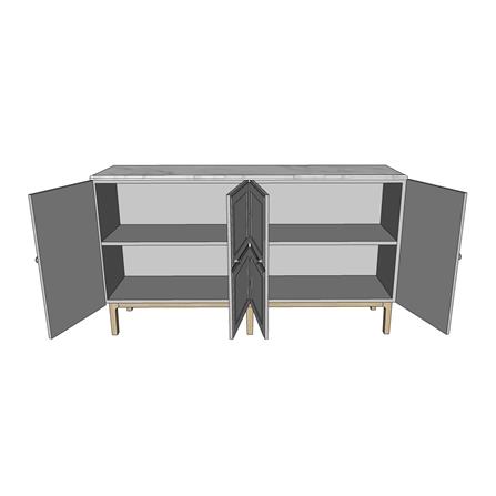 ตู้เตี้ย 4 บานเปิด WHOOP MAURO 160 ซม. สี MIST GREY_1