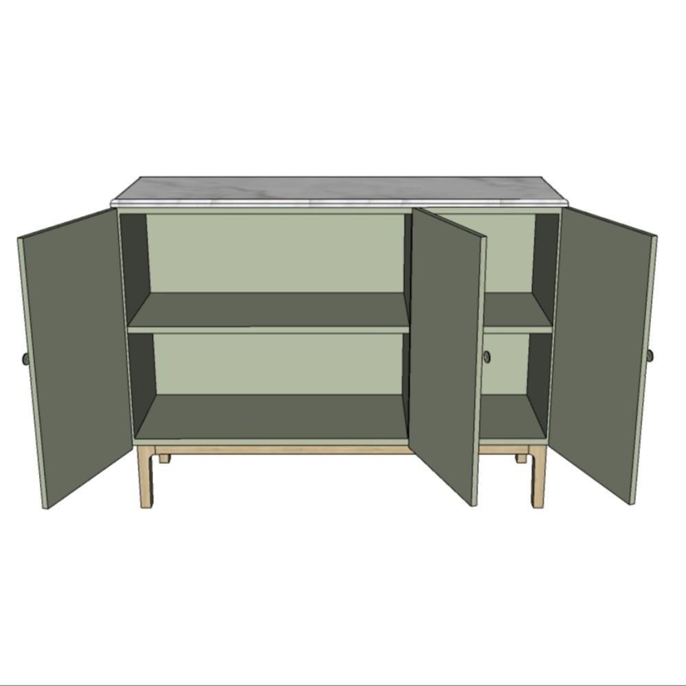 ตู้เตี้ย 3 บานเปิด WHOOP MAURO 120 ซม. สี ARTICHOKE