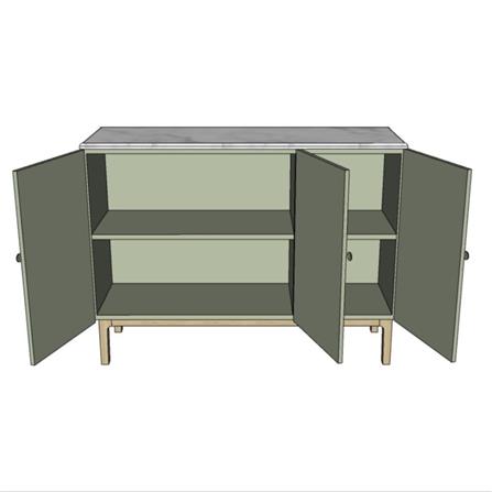 ตู้เตี้ย 3 บานเปิด WHOOP MAURO 120 ซม. สี ARTICHOKE_1