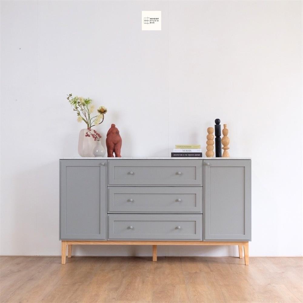 ตู้เตี้ยบานผสม WHOOP BLENDI 160 ซม. สี MIST GREY