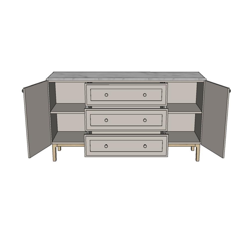 ตู้เตี้ยบานผสม WHOOP BLENDI 160 ซม. สี LINEN