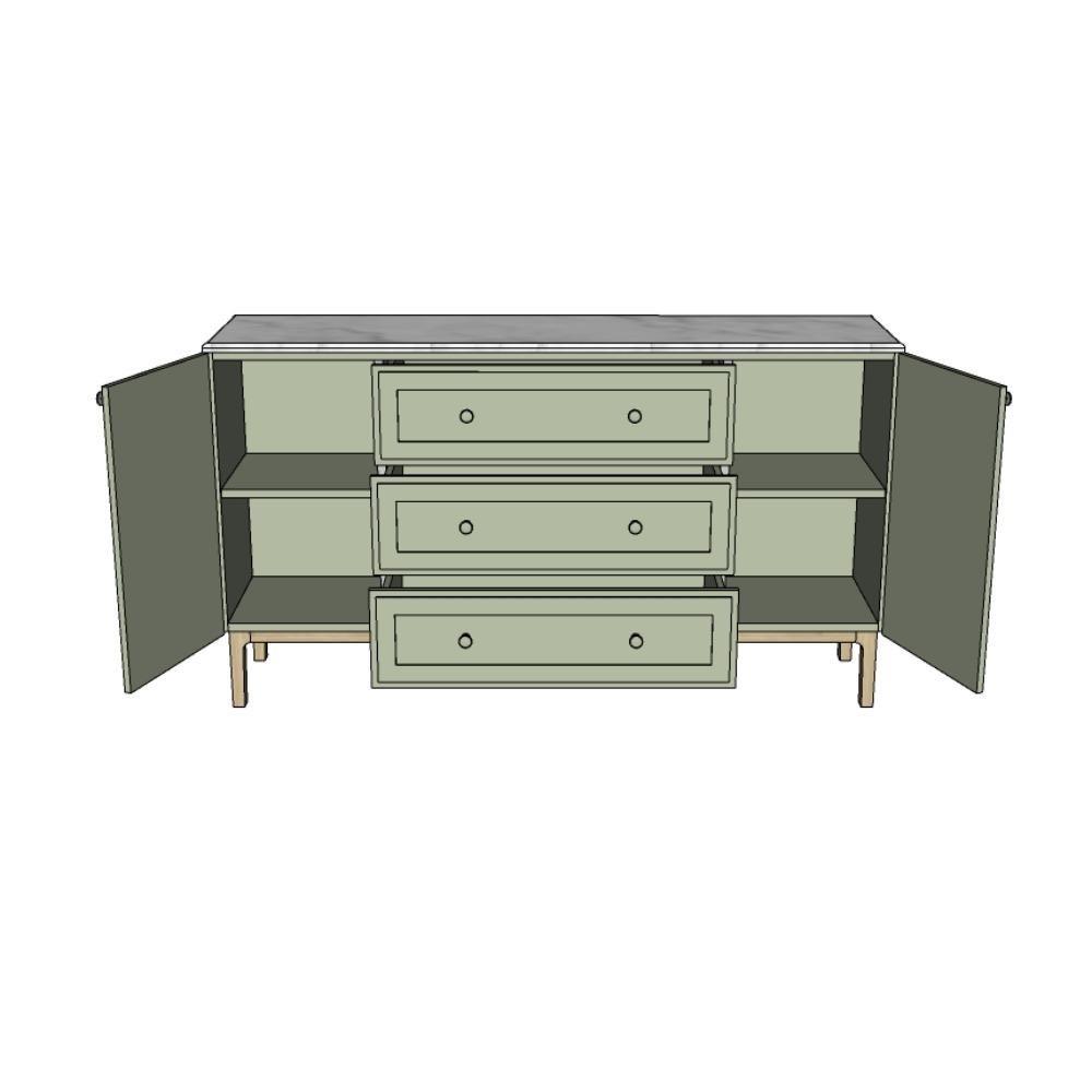 ตู้เตี้ยบานผสม WHOOP BLENDI 160 ซม. สี ARTICHOKE