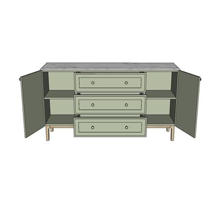 ตู้เตี้ยบานผสม WHOOP BLENDI 160 ซม. สี ARTICHOKE_1