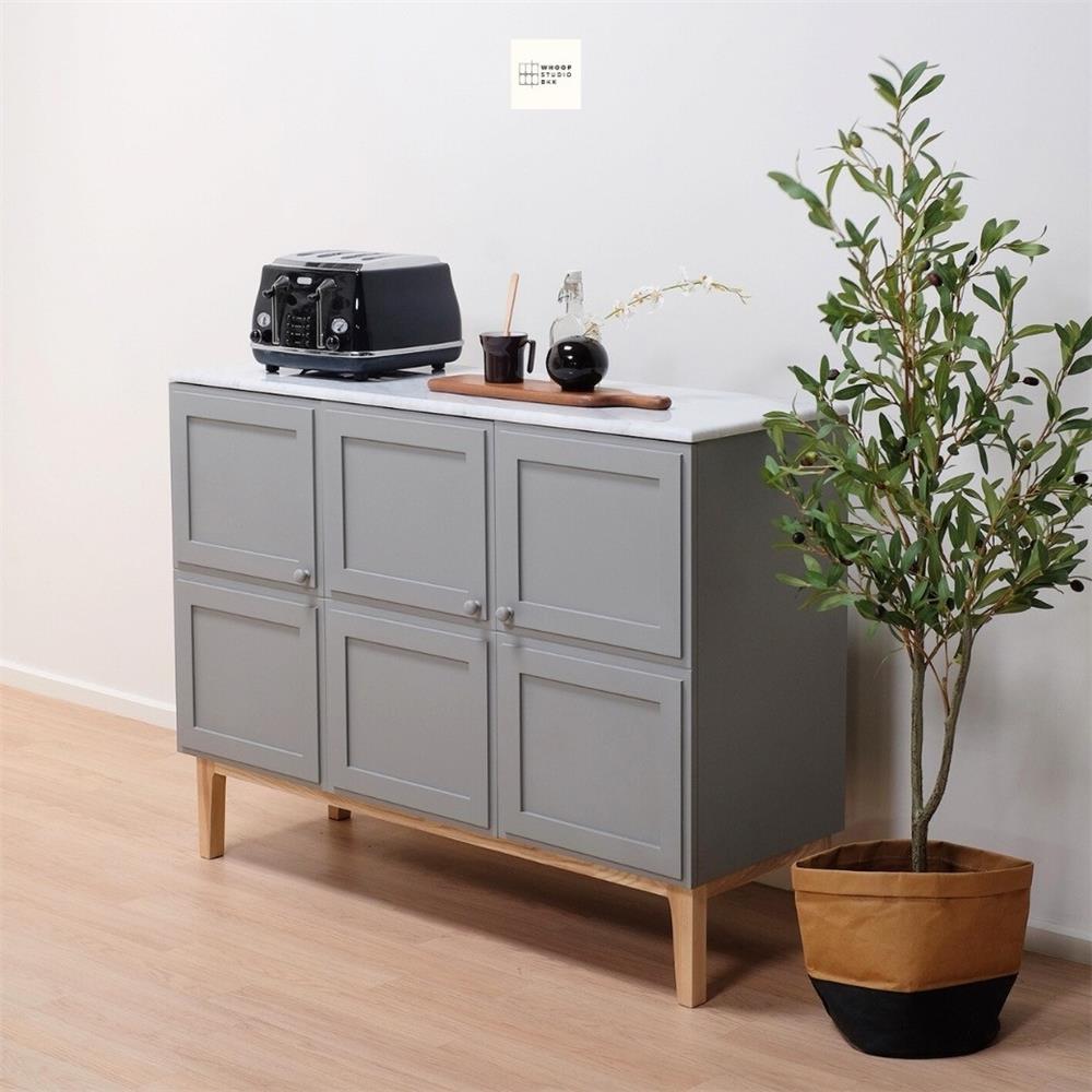 ตู้เตี้ย 3 บานเปิด WHOOP MAURO 120 ซม. สี MIST GREY