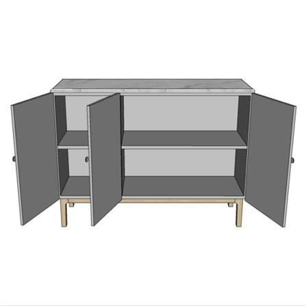 ตู้เตี้ย 3 บานเปิด WHOOP MAURO 120 ซม. สี MIST GREY_1