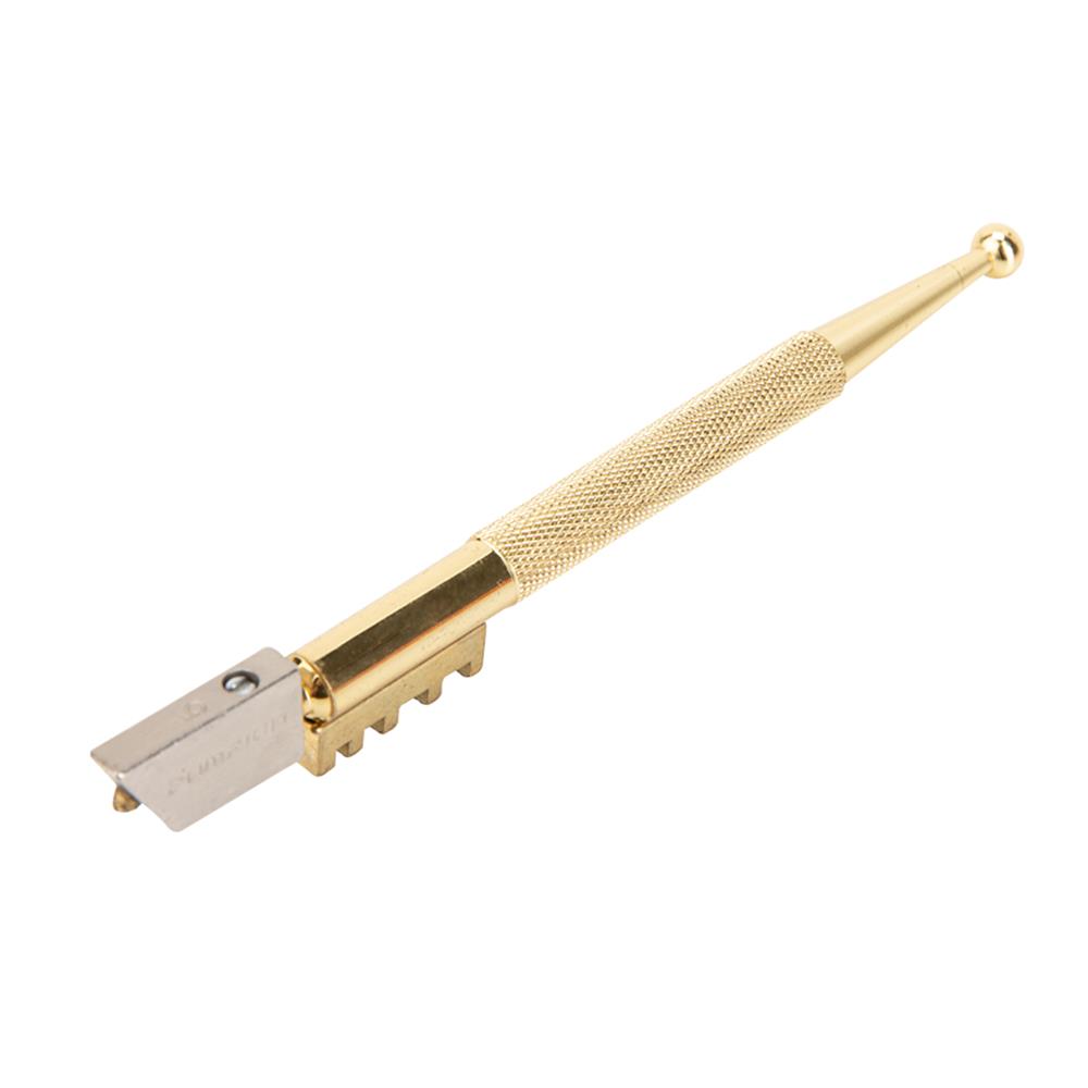 มีดกรีดกระจกใช้น้ำมัน หัวคาร์ไบด์ด้ามทองเหลือง PUMPKIN 26325 สีทอง