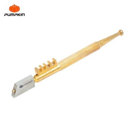 มีดกรีดกระจกใช้น้ำมัน หัวคาร์ไบด์ด้ามทองเหลือง PUMPKIN 26325 สีทอง_0