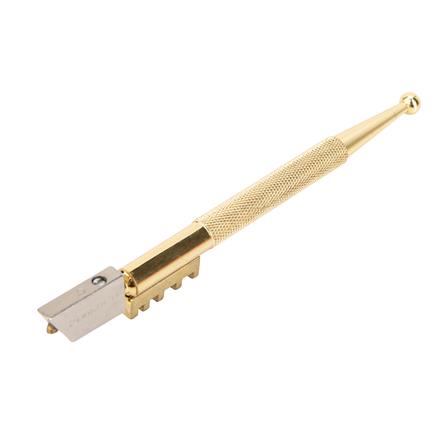 มีดกรีดกระจกใช้น้ำมัน หัวคาร์ไบด์ด้ามทองเหลือง PUMPKIN 26325 สีทอง_2