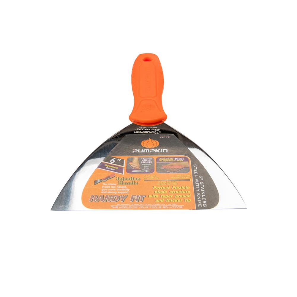 เกรียงโป๊วสี สเตนเลสด้ามพีวีซี PUMPKIN 28176 6 นิ้ว สีส้ม