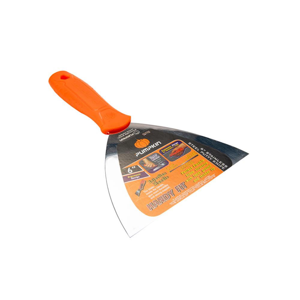 เกรียงโป๊วสี สเตนเลสด้ามพีวีซี PUMPKIN 28176 6 นิ้ว สีส้ม