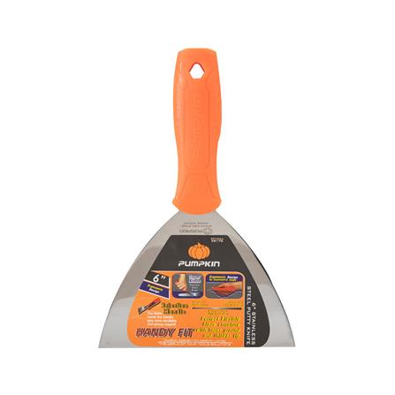 เกรียงโป๊วสี สเตนเลสด้ามพีวีซี PUMPKIN 28176 6 นิ้ว สีส้ม_1