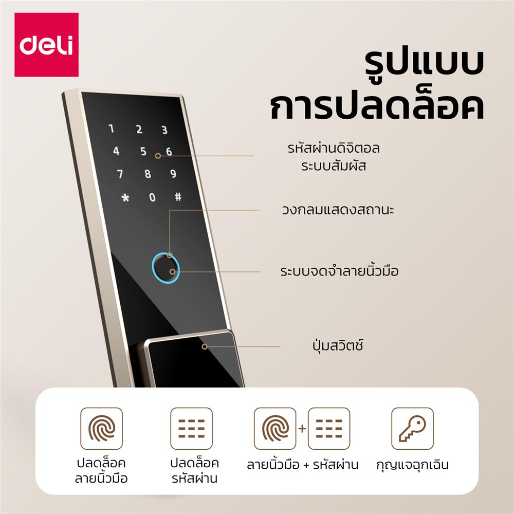 ตู้นิรภัย FINGERPRINT DELI ET596-BK-01 สีดำ