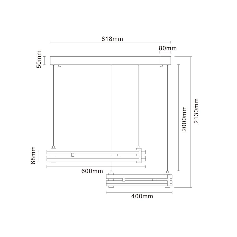 ไฟช่อ LED CARINI MD088-3666 40+60 วัตต์ DAYLIGHT/COOL WHITE/WARM WHITE สีโรสโกลด์ 2 หัว