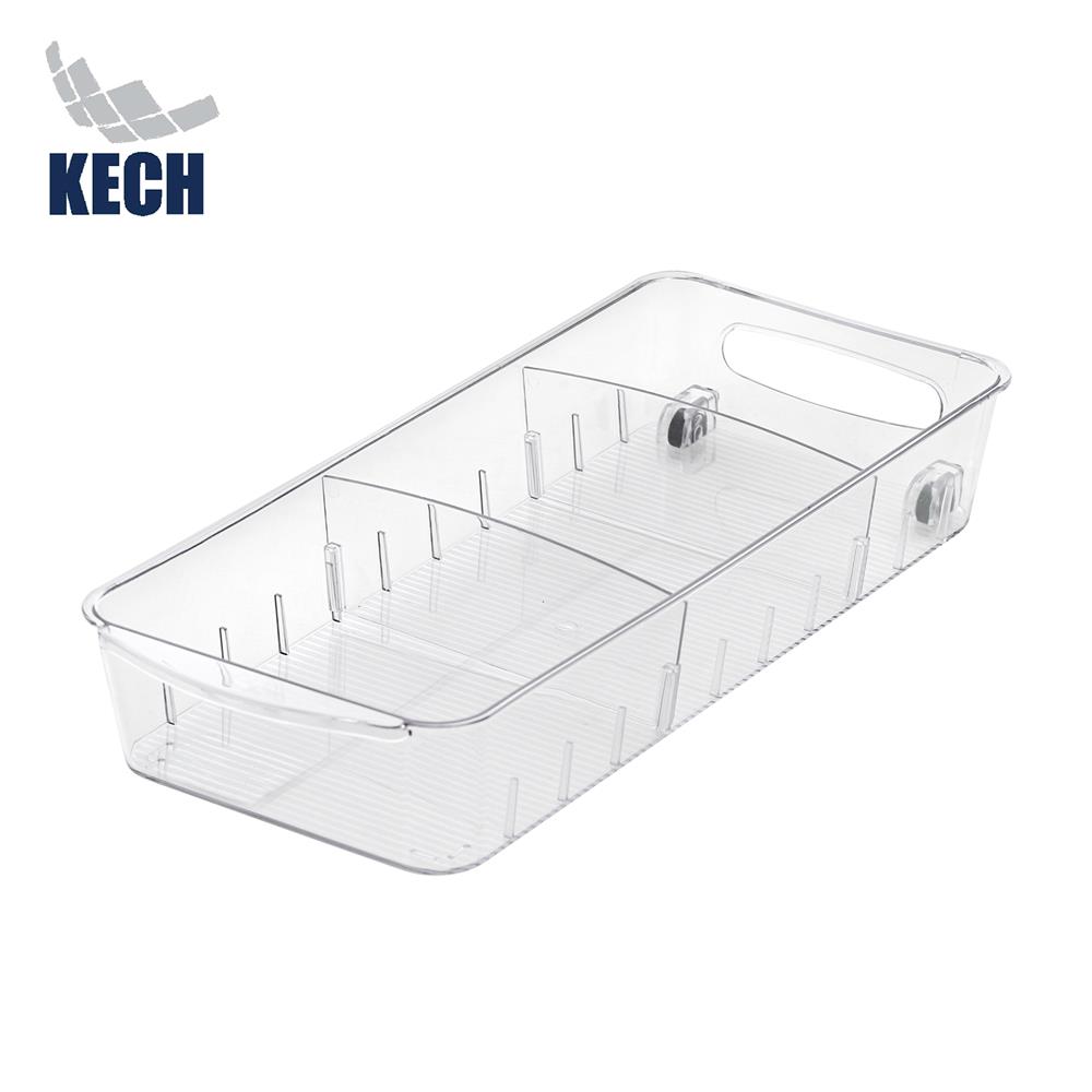 กล่องจัดเก็บในตู้เย็นพร้อมชั้นแบ่งและล้อเลื่อน KECH FROSTY SIZE M_0